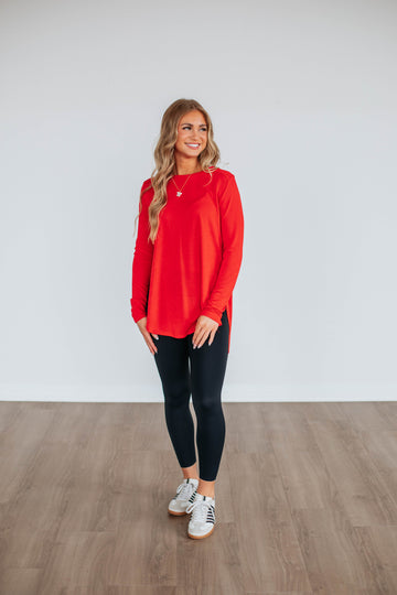 Jardin Long Sleeve Top - Cherry