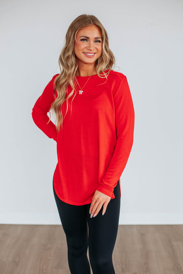 Jardin Long Sleeve Top - Cherry