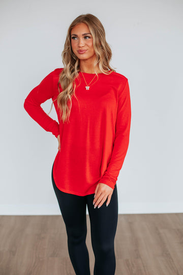 Jardin Long Sleeve Top - Cherry
