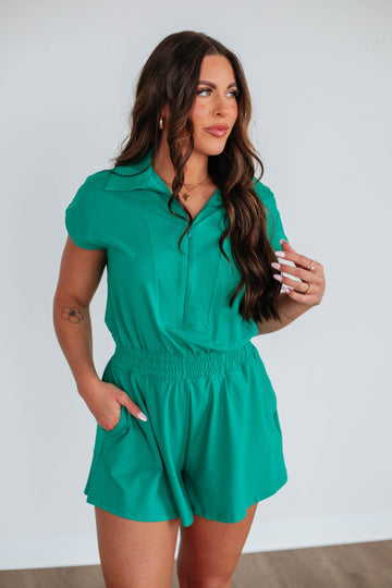 Out Of Bounds Romper - Kelly Green