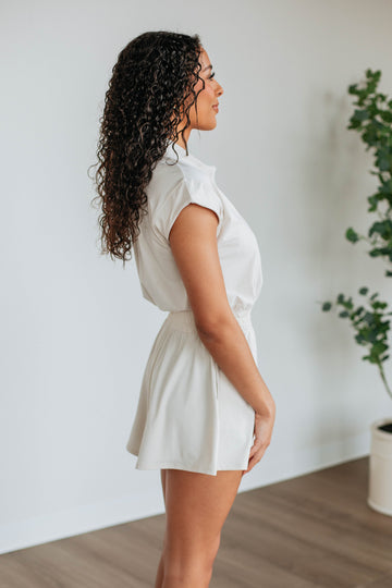 Out Of Bounds Romper - Ecru