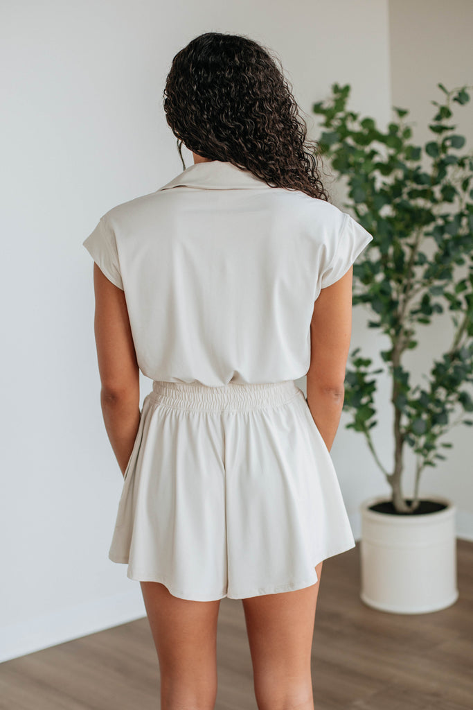 Out Of Bounds Romper - Ecru