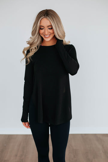 Jardin Long Sleeve Top - Black