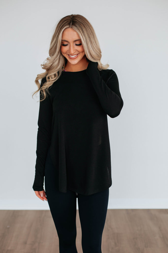 Jardin Long Sleeve Top - Black