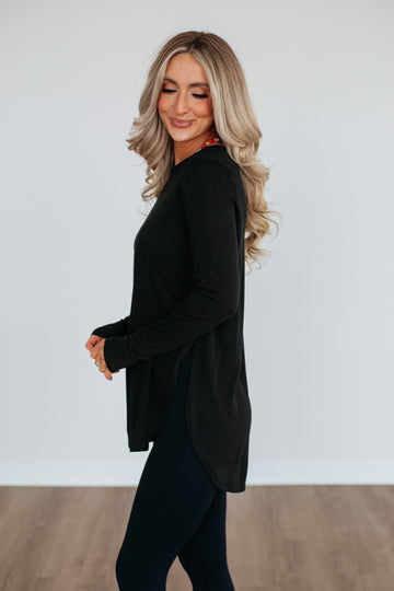 Jardin Long Sleeve Top - Black