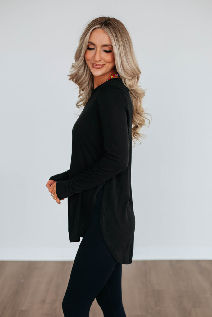 Jardin Long Sleeve Top - Black