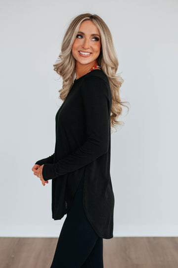 Jardin Long Sleeve Top - Black