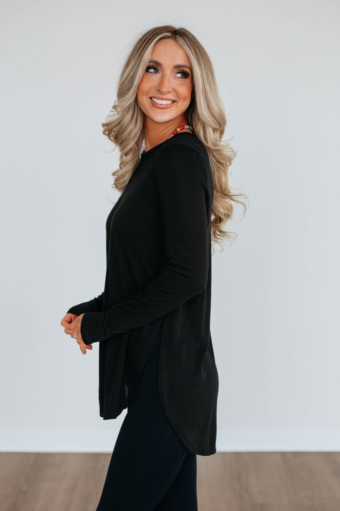 Jardin Long Sleeve Top - Black