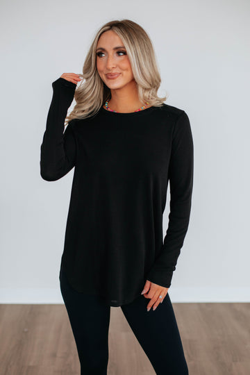 Jardin Long Sleeve Top - Black