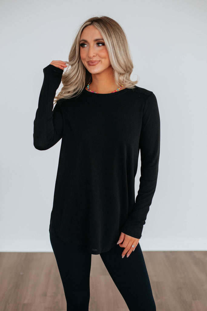 Jardin Long Sleeve Top - Black