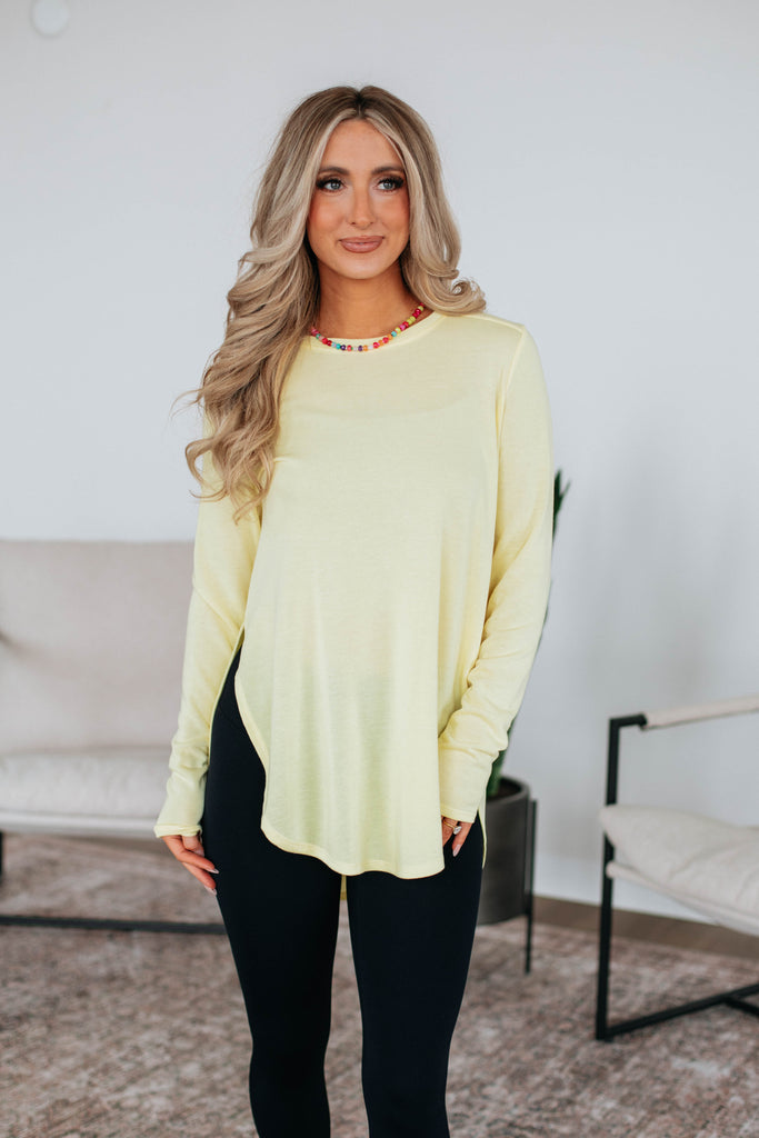 Jardin Long Sleeve Top - Lemon