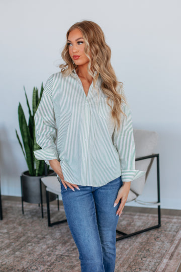 Aella Striped Button Down