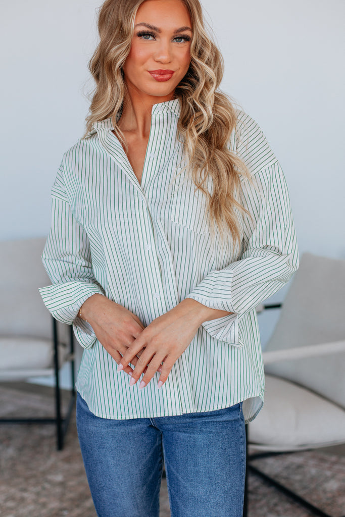 Aella Striped Button Down