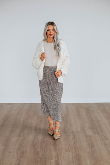 Anika Floral Skirt - Mocha
