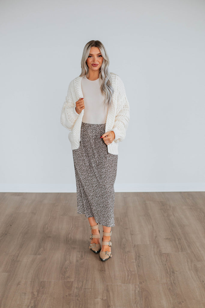 Anika Floral Skirt - Mocha