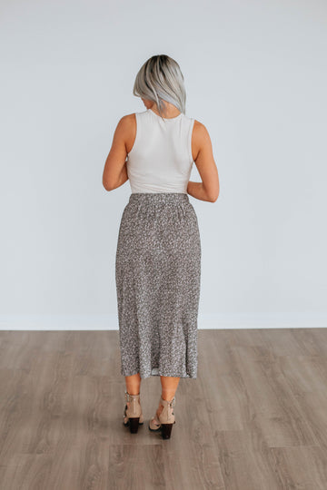 Anika Floral Skirt - Mocha