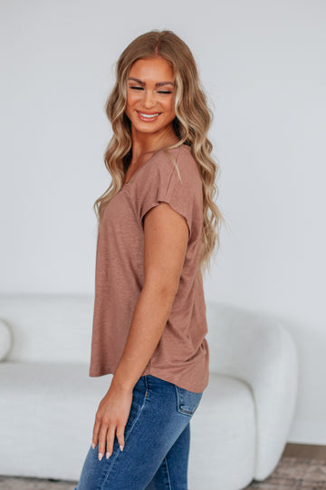 Arden Linen Top - Toast