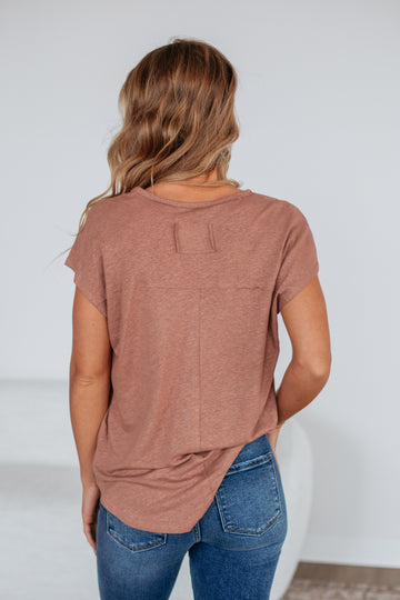 Arden Linen Top - Toast