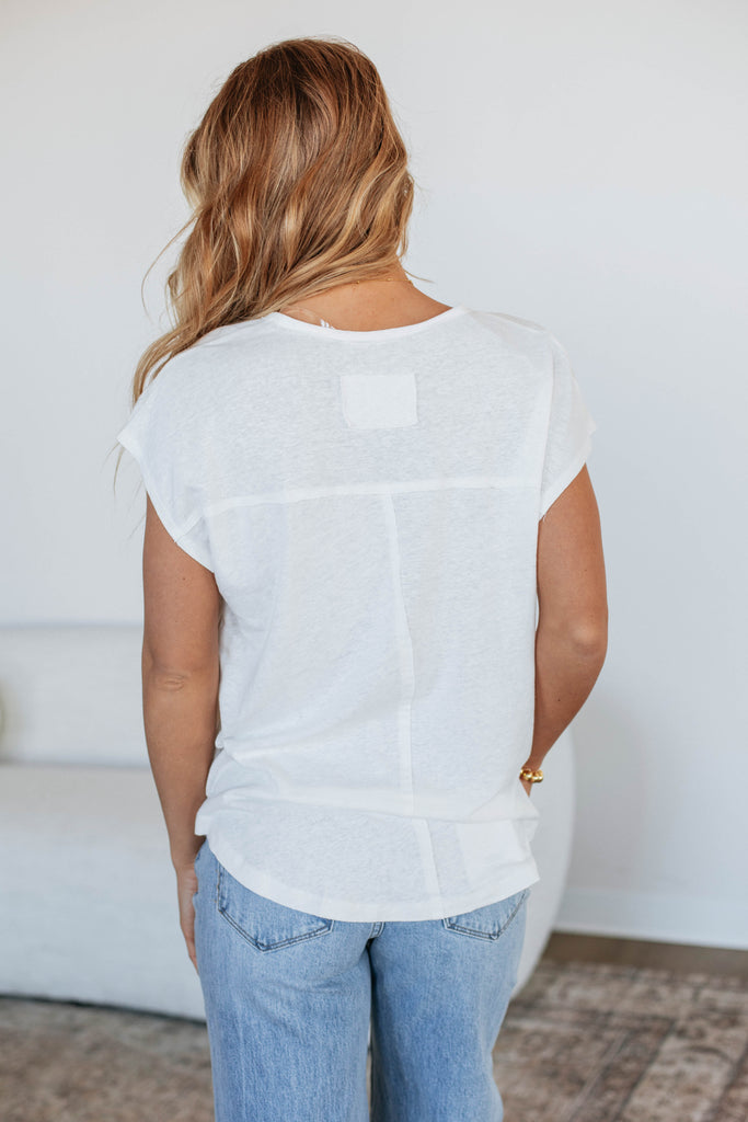 Arden Linen Top - Ivory