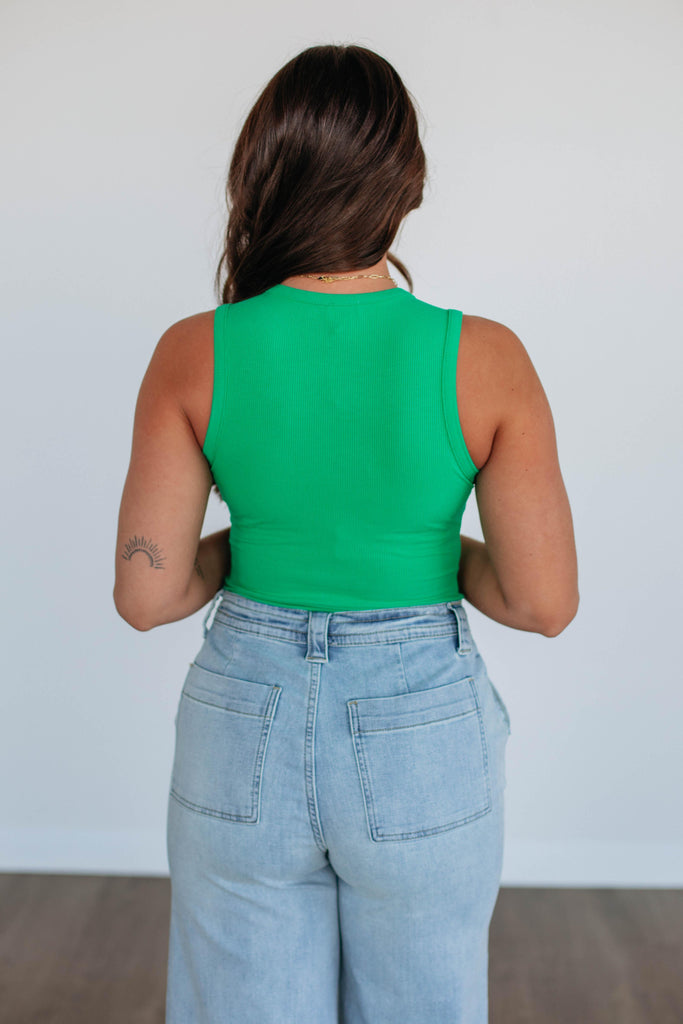 April Ribbed Bodysuit - Apple