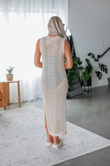 Belinda Crochet Dress - Cream
