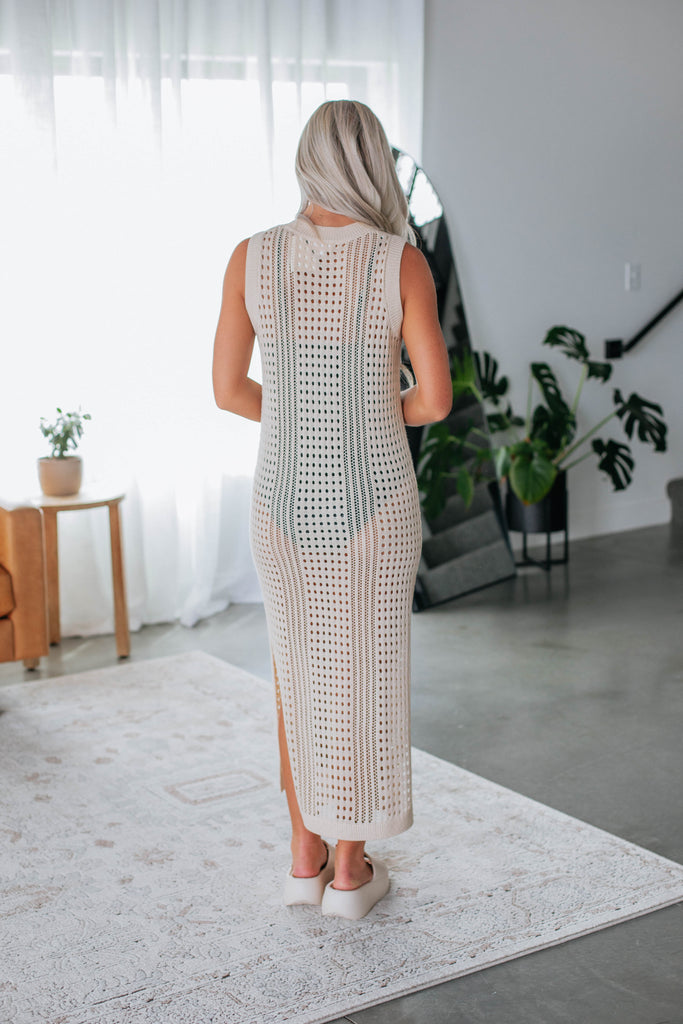 Belinda Crochet Dress - Cream