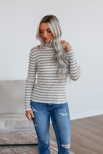 Berkeley Striped Sweater - Oatmeal