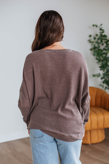 Breah Waffle Knit Top - Chocolate