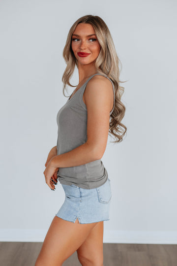 Brinney Ribbed Tank - Latte