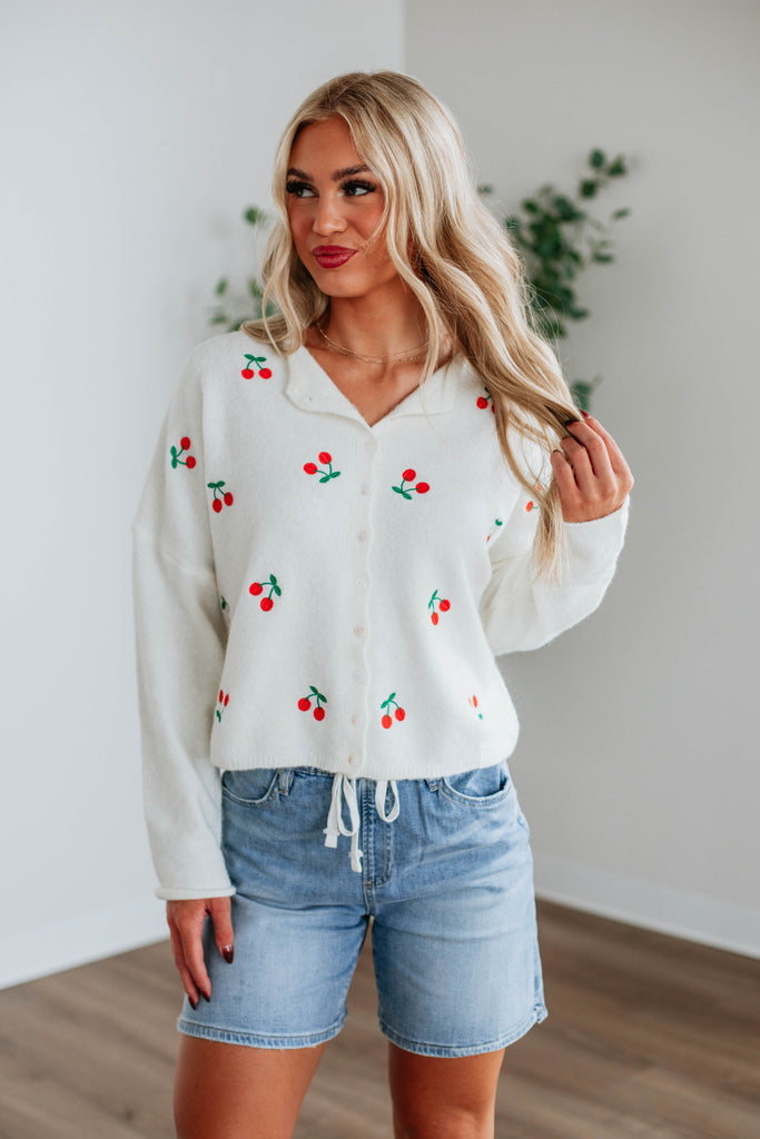 Brooke Cherry Cardigan