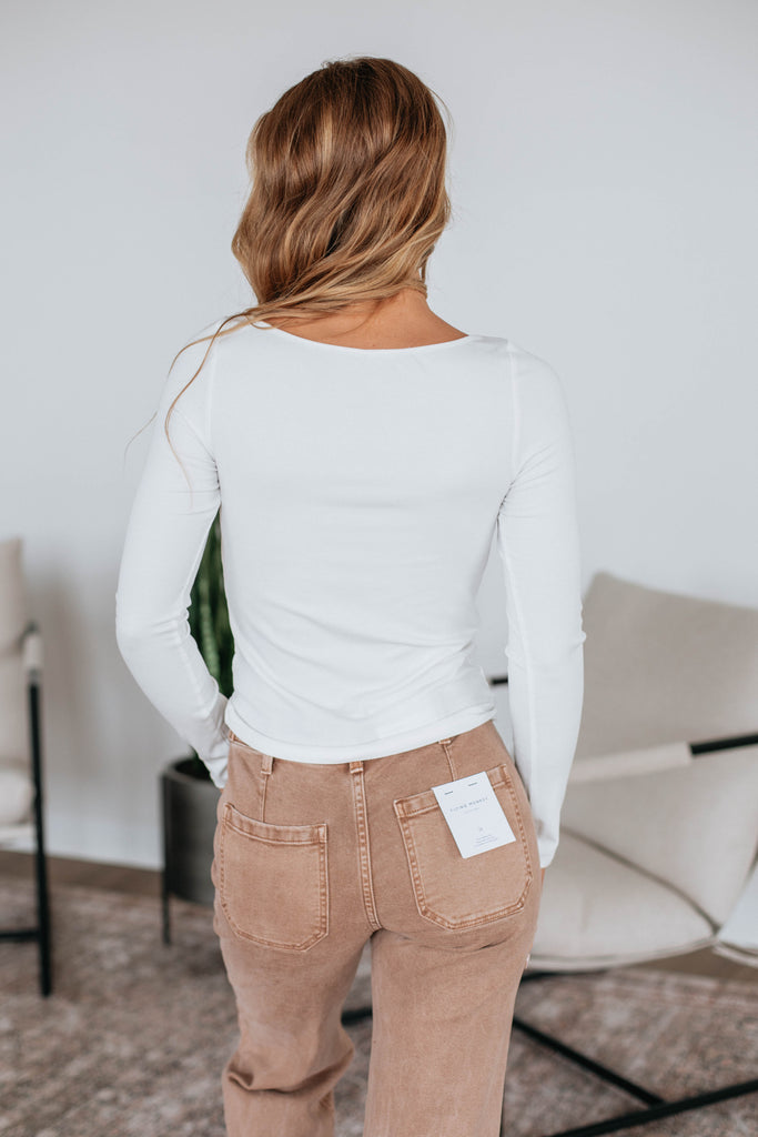 Brynn Ribbed Top - Ivory