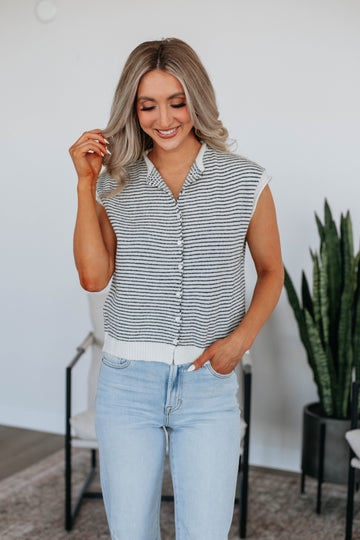Camry Striped Cardigan Top