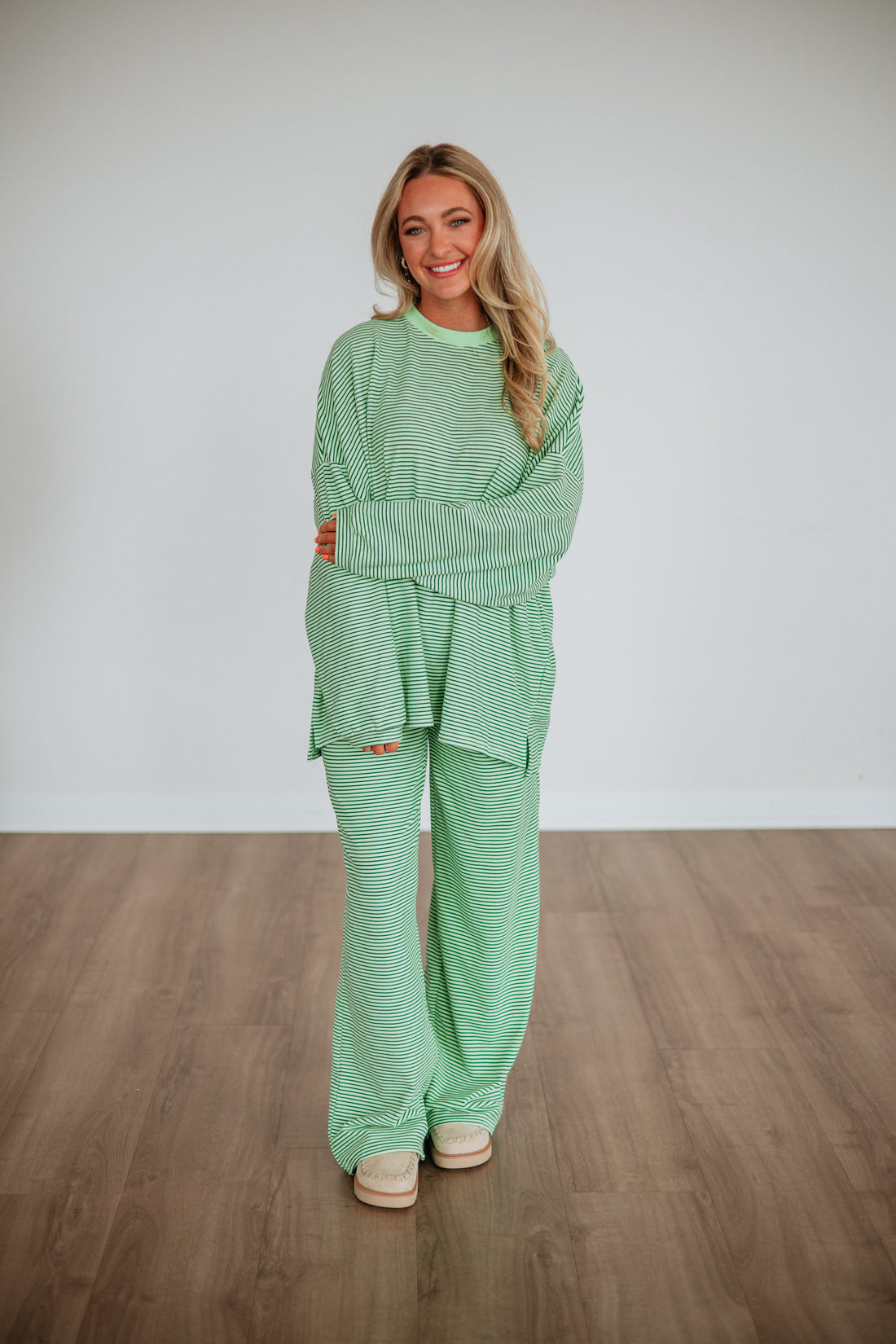 Cayla Striped Top - Key Lime Mix