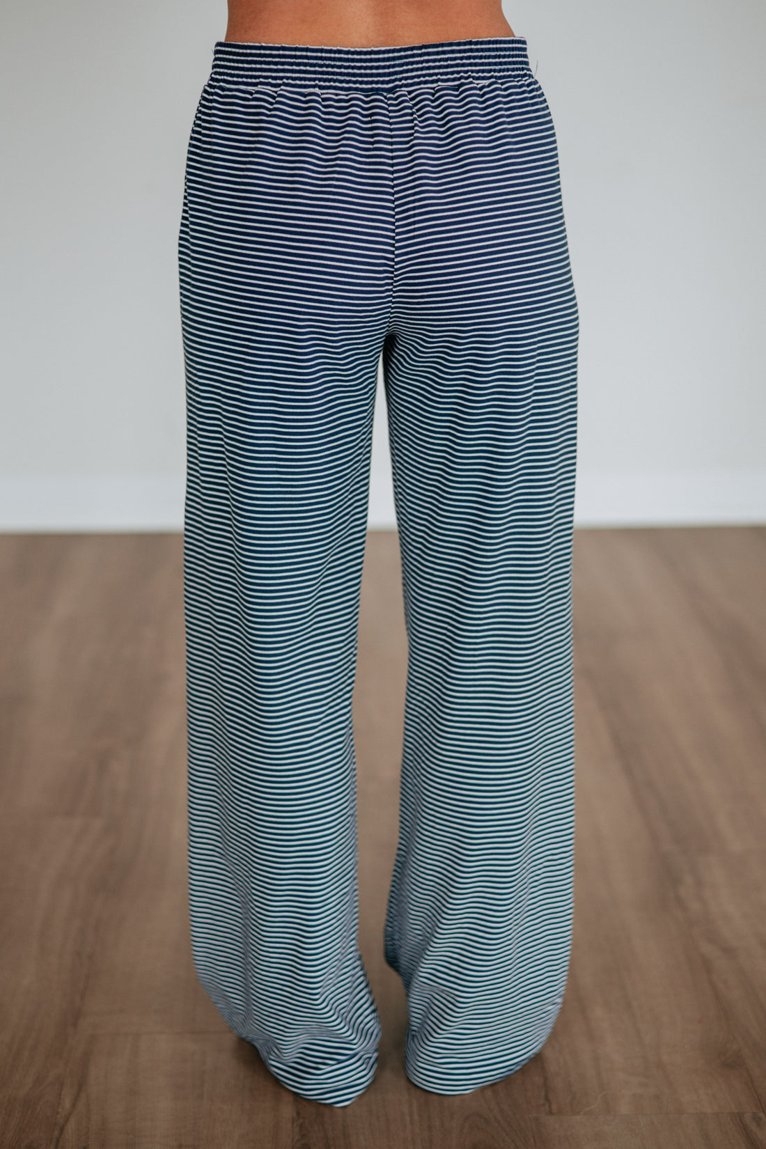 Cayla Striped Pants - Dark Navy Mix