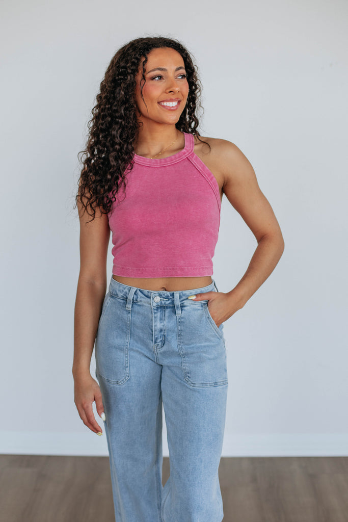 Chann Ribbed Tank - Berry