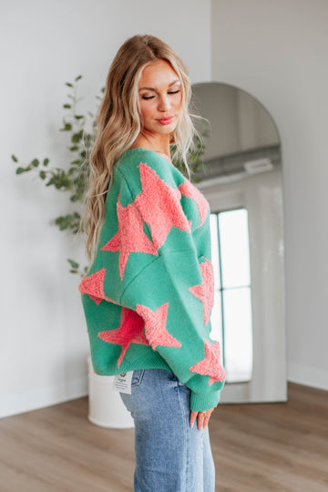 Chasing Stars Cardigan - Seafoam