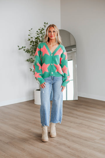 Chasing Stars Cardigan - Seafoam