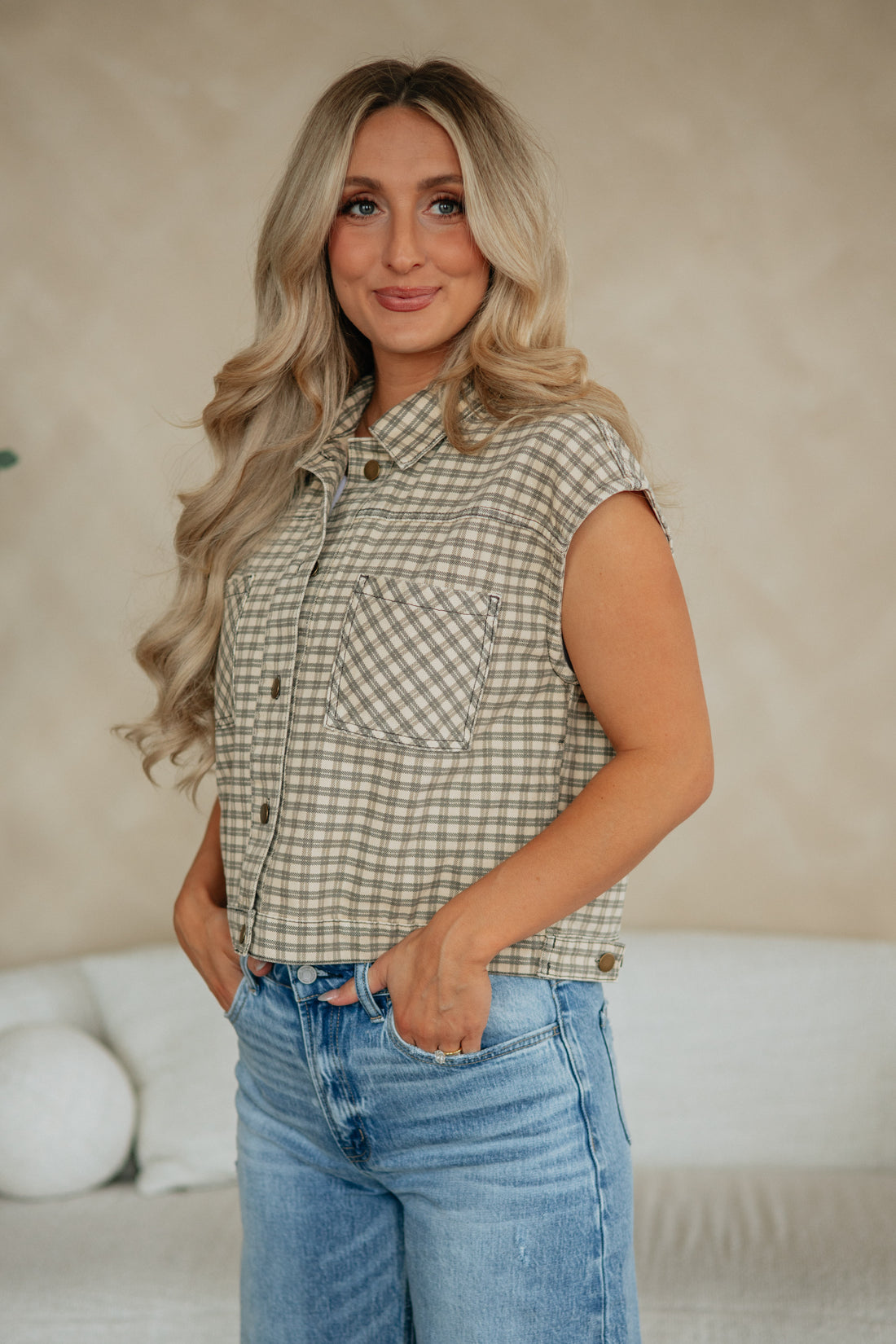 Karlyn Checkered Vest
