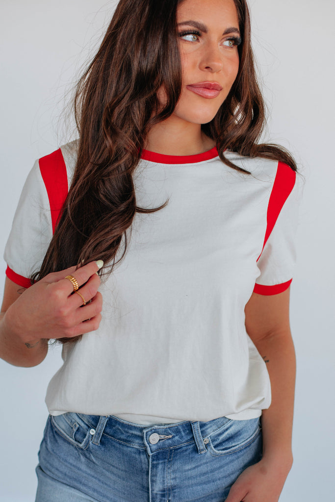 Cillian Contrast Top - Cream
