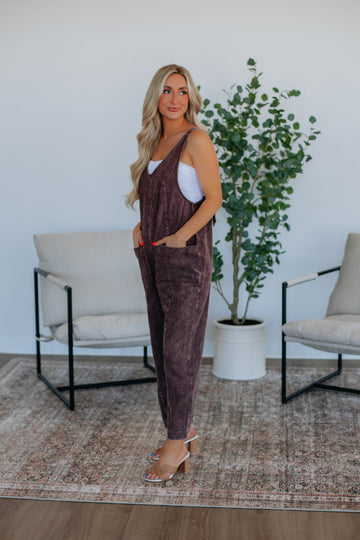 Coleman Corduroy Overalls - Plum