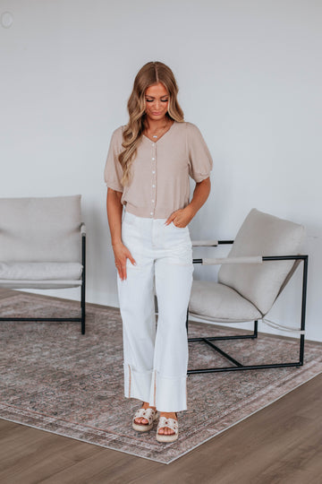 Cosette Wide Leg Pants - Ivory
