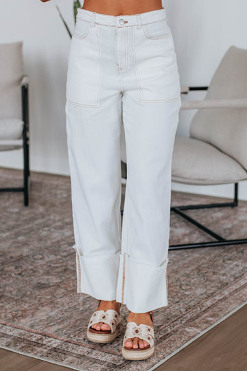 Cosette Wide Leg Pants - Ivory