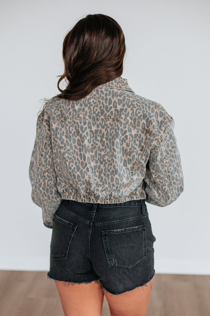 Desi Hidden Denim Jacket - Cheetah