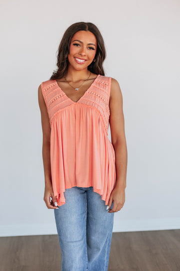 Dovile Babydoll Tank - Peach