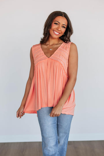 Dovile Babydoll Tank - Peach