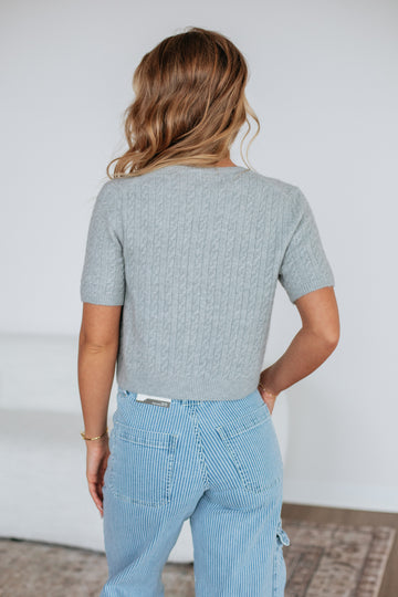 Denise Cardigan Top - Heather Grey