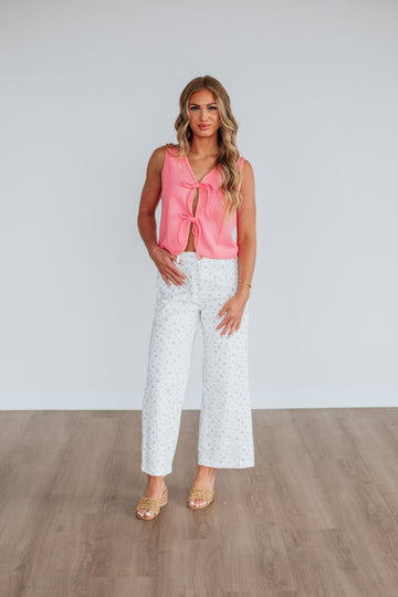 Cheyla Floral Pants - Ivory Mix