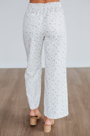 Cheyla Floral Pants - Ivory Mix