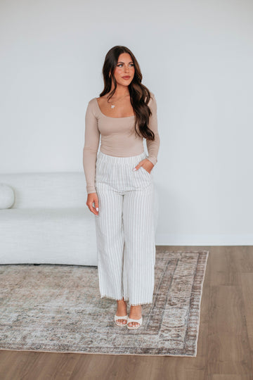 Emmaly Striped Linen Pants