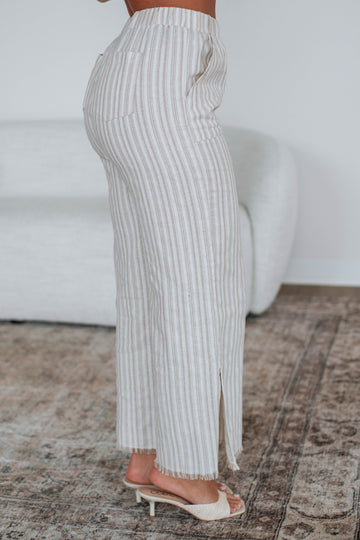 Emmaly Striped Linen Pants